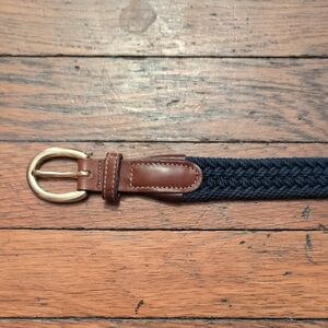 Brooks Brothers 36" Leather Blue Cotton Braided Belt